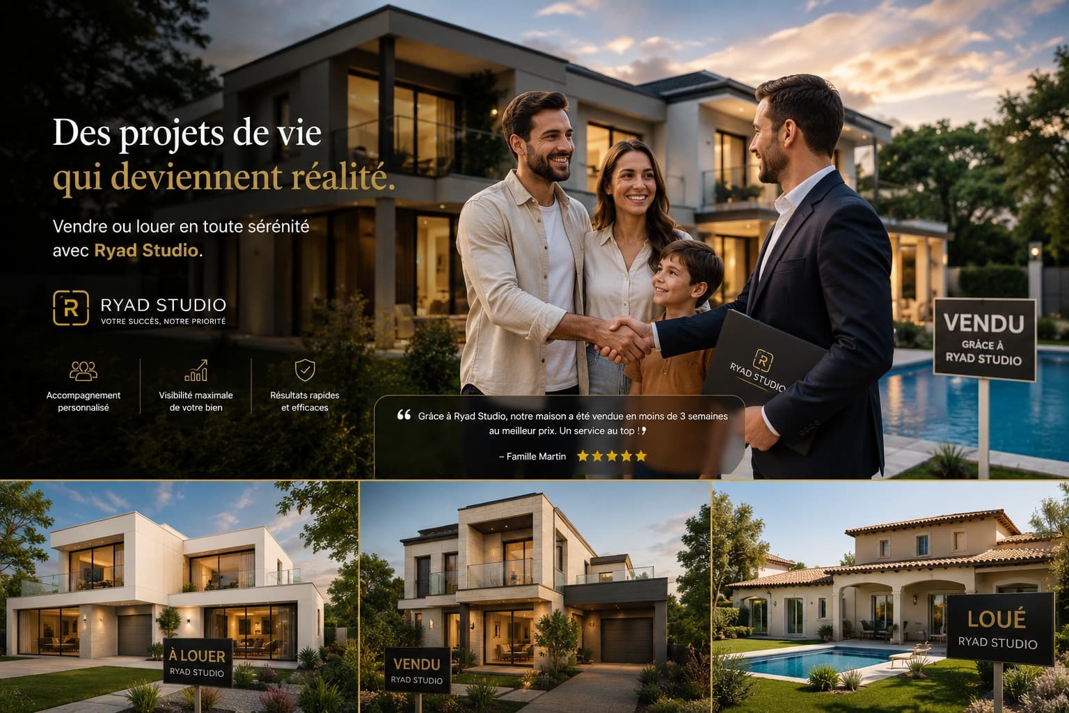 Clients satisfaits dans le secteur immobilier