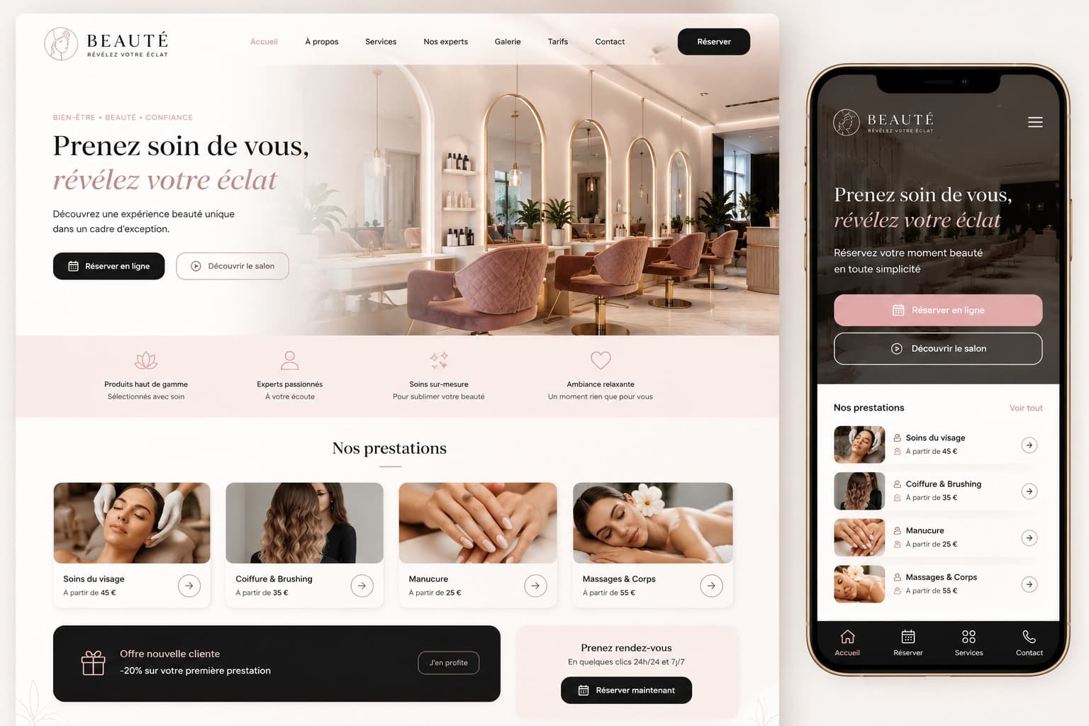 Réalisation Ryad Web Studio — Salon de beauté